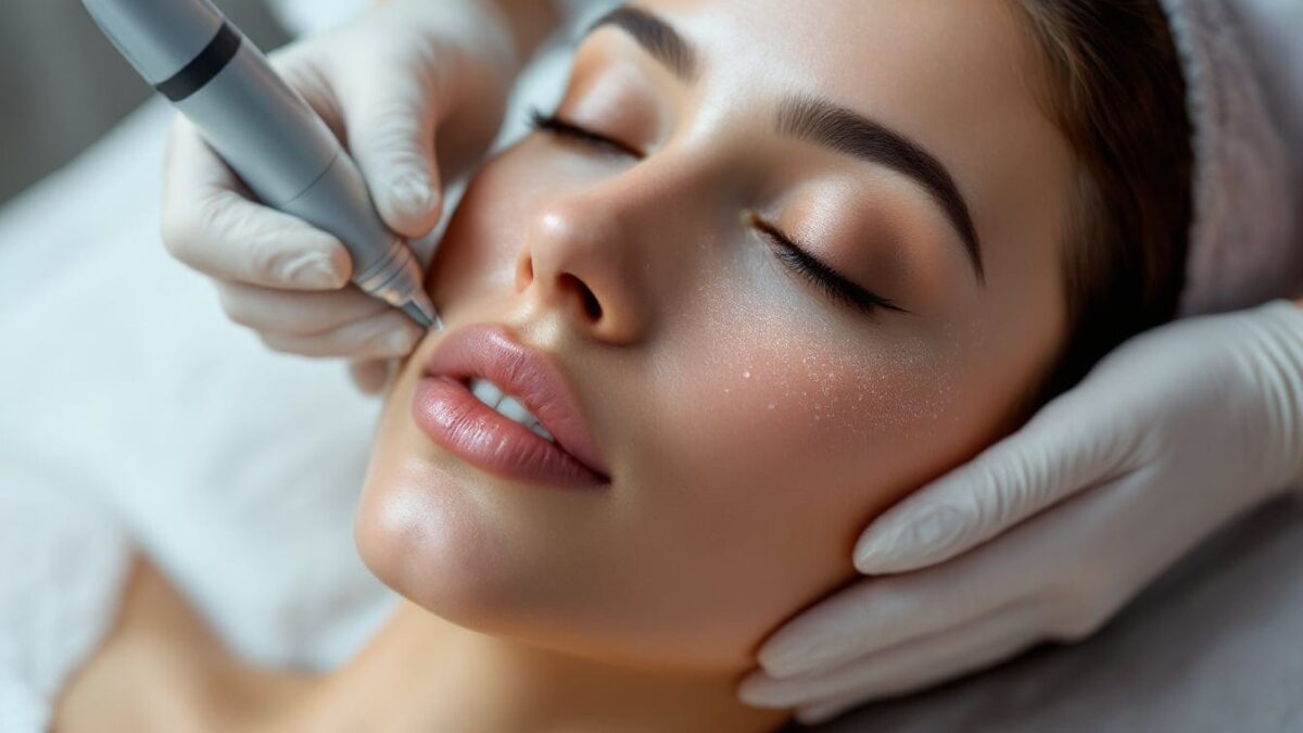 Micronnedling procedure with beautiful woman 1