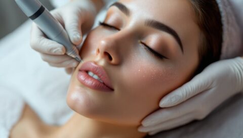 Micronnedling procedure with beautiful woman 1